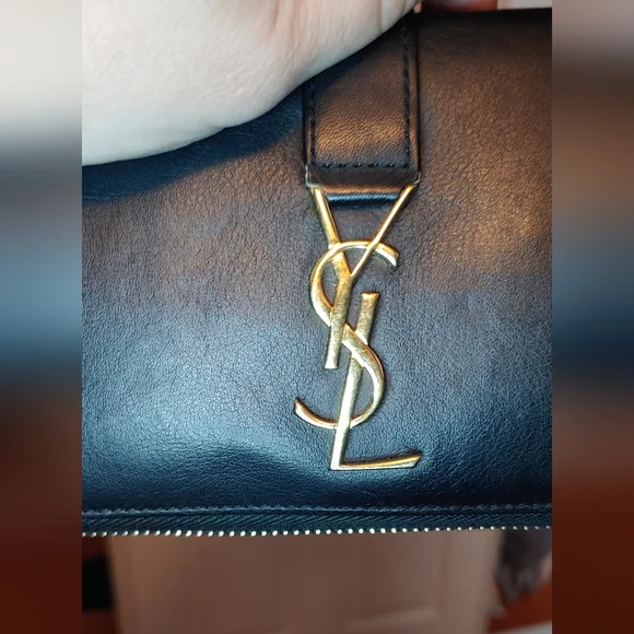 Saint Laurent Black Wallet with Gold Logo - Picture 9 of 9